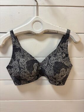 KNIX Black & Beige Floral Wireless Bra L+